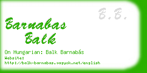 barnabas balk business card
